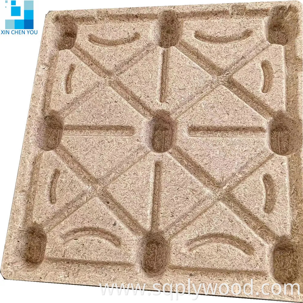 Nestable and 80% Space Saving Compressed Wood Chip Pallets